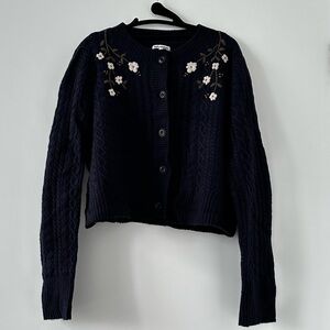 Reformation Wool Embroidered Cardigan
